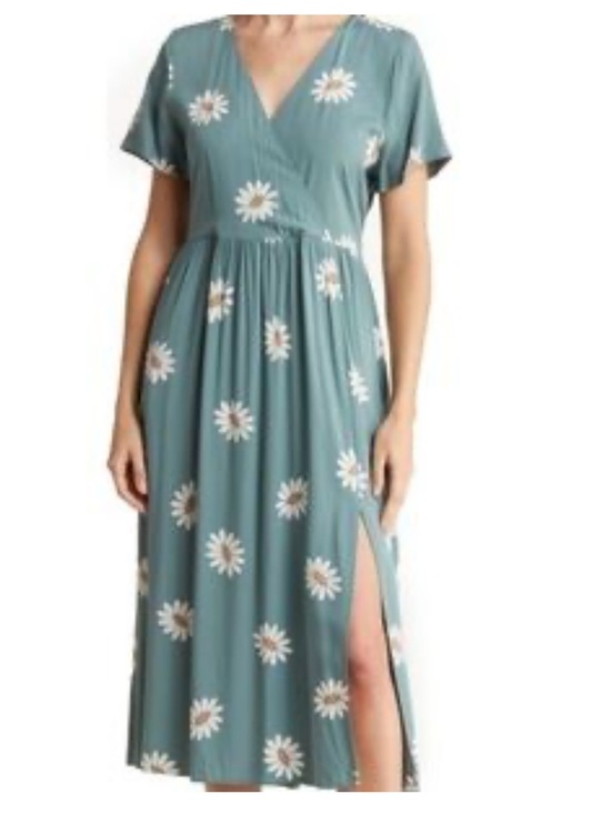 Madewell Dresses & Skirts - Madewell Teal Midi Dress with White Daisy Print medium casual school summer